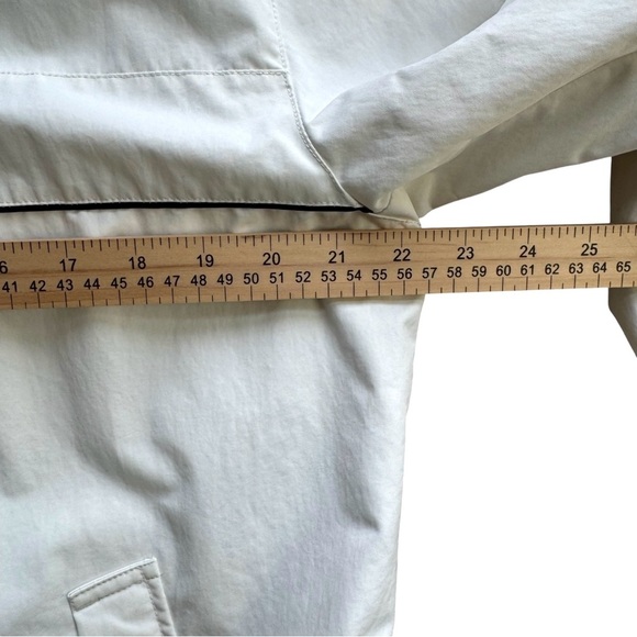 Nautica Men's Large White Sailing Windbreaker Jacket Hood Under Collar Tuck - Picture 9 of 12